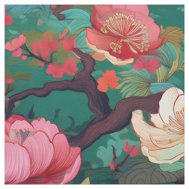 Padrão de tecido de colônias teares estilo Kimono (Modelo)