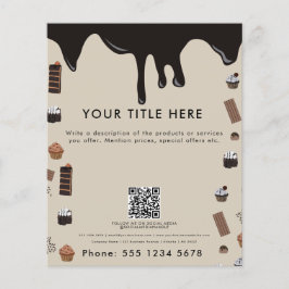 Padrão de Tema de Chocolate Código QR Folheto come
