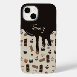 Padrão de Tema de Chocolate de Nome Personalizado