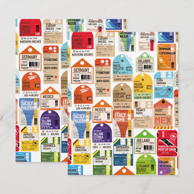 Padrão de tíquetes viagens vintage. (Frente/Verso)