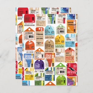 Padrão de tíquetes viagens vintage.