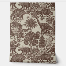 Padrão de Toalete de Dinossauro Vintage