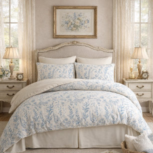 Padrão de Toile Francês de Flor Silvestre Azul Vin
