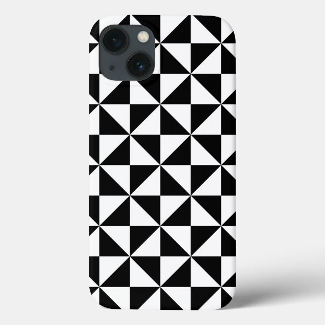 Padrão De Triângulo Preto E Branco (Verso)