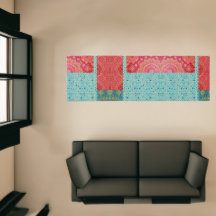 Padrão de Turquesa Vermelha ORIENTAL - Rug, Runner