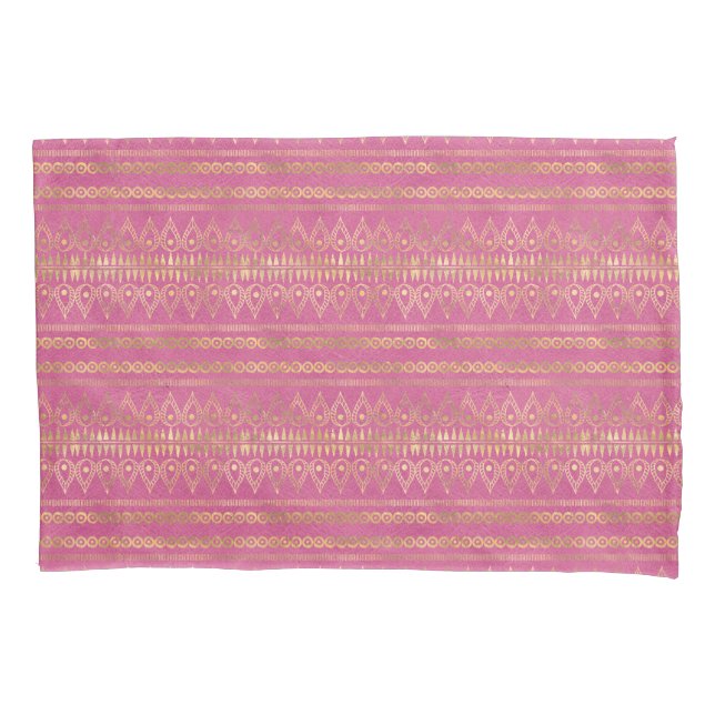 Padrão de Unicórnio Boêmio Dourado e Rosa (Frente)