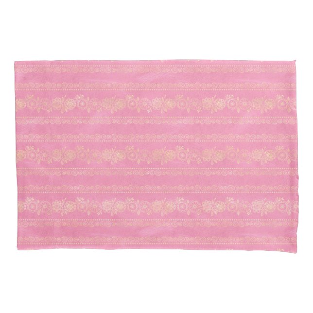 Padrão de Unicórnio Boêmio Rosa e Dourado (Frente)