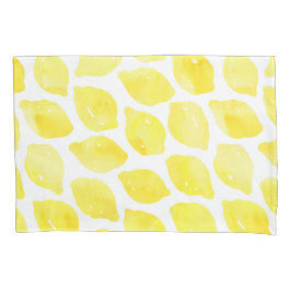 Padrão de Verão Branco Amarelo Limão Aquarela