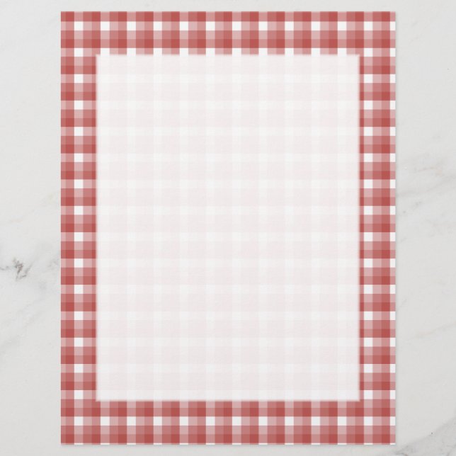 Padrão de verificação de Gingham. Vermelho e Branc (Frente)