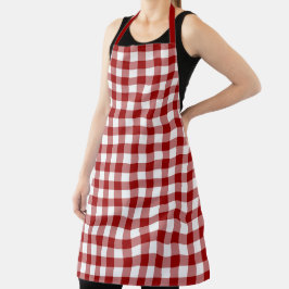 Padrão de Verificação do Gingham Branco Vermelho C