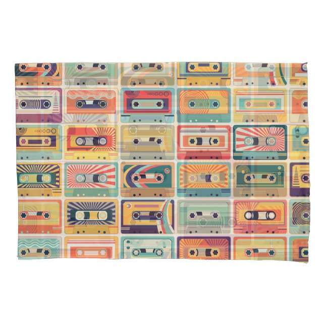 Padrão de Vintage das fitas cassete retrô. (Frente)
