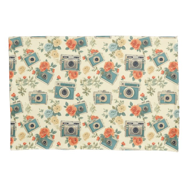 Padrão de Vintage Floral & Camera (Frente-Esquerda)