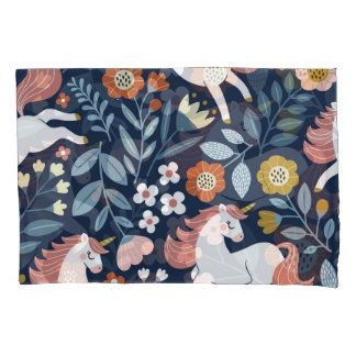 Padrão de Vintagem Floral de Unicórnios Cutos