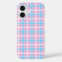 Padrão de Xadrez azul-claro, rosa e branco