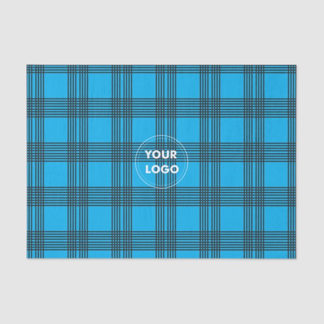 Padrão de xadrez com logotipo personalizado Papel  (Frente )