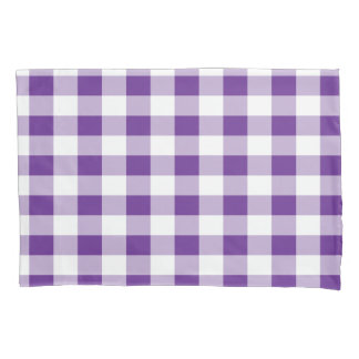 Padrão de Xadrez de Buffalo Roxo e Branco