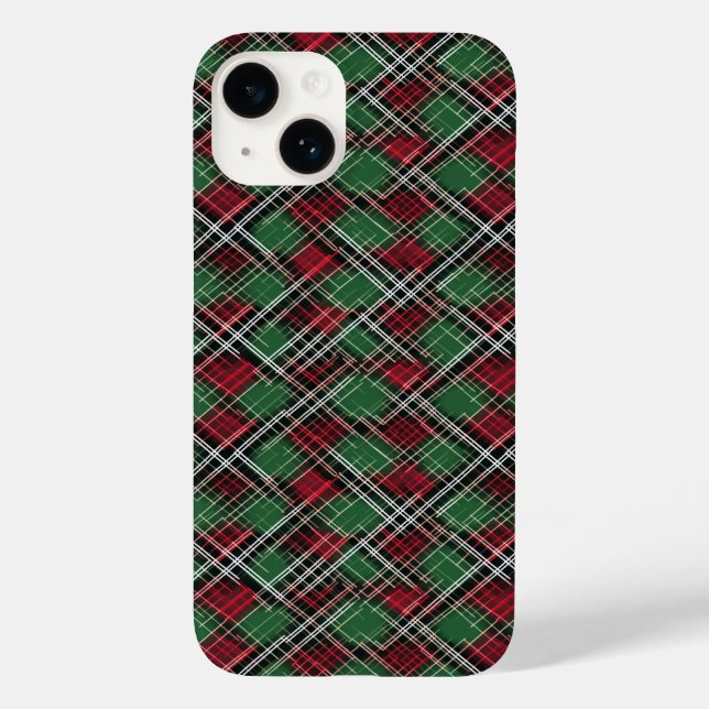 Padrão de Xadrez de Natal Vermelho e Verde da Tren (Verso)