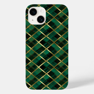 Padrão De Xadrez Dourada E Verde De Natal