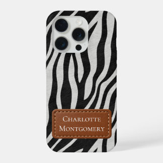 Padrão de Zebra Preto Branco Conhaque Marrom, Seu