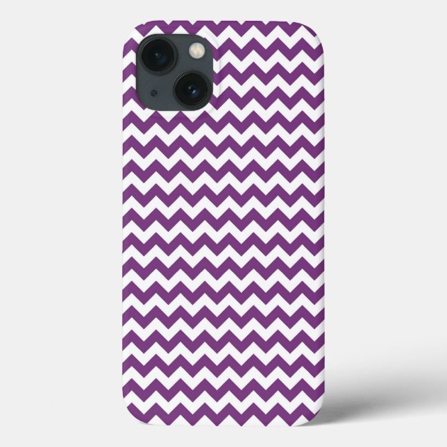 Padrão de Zigzag de Chevron Roxo e Branco (Verso)