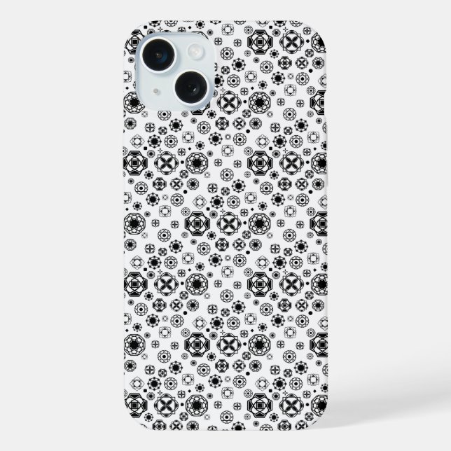 Padrão decorativo arabesco preto e branco fofo (Verso)