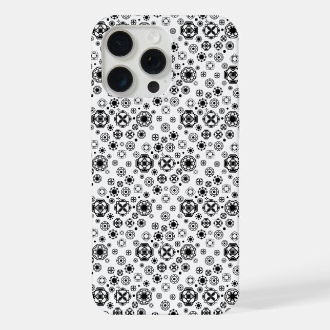 Padrão decorativo arabesco preto e branco fofo (Verso)