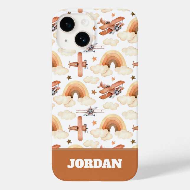 Padrão do avião arco-íris de cor d'água (Verso)