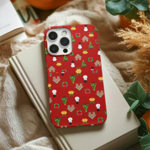 padrão do casefone de natal dons de fundo vermelho