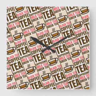 PADRÃO DO CHÁ DE CAFÉ, Relógio de Parede Acrílico