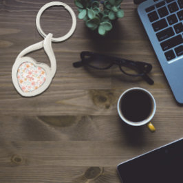 Padrão do jardim de aquarelas Chaveiro de metal la