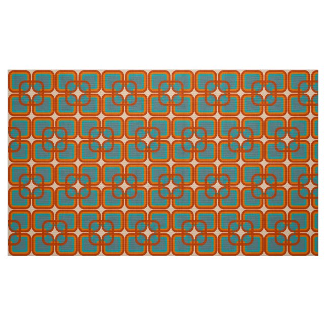 padrão do tecido do modelo retro 60s 70s (Fat Quarter)