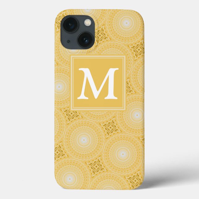 Padrão dos círculos amarelos monogramas Case-Mate  (Verso)