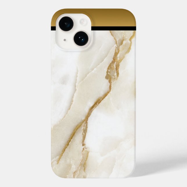 Padrão Dourado branco de marmorte em tom iPhone/An (Verso)