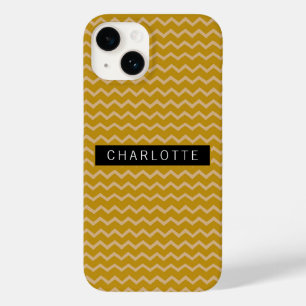 Padrão Dourado da mostarda Zigzag Personalizado