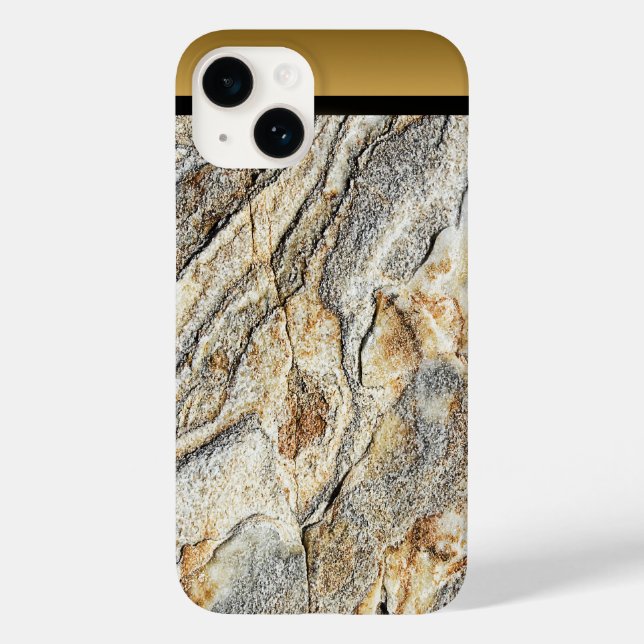 Padrão Dourado de Marble Preto Castanho iPhone / A (Verso)