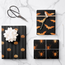Padrão Dourado de Pumpkin e Morcegos de Aranha Pre