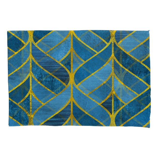 Padrão Dourado do Grunge Azul (Frente)