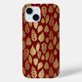 Padrão Dourado e vermelho de folha