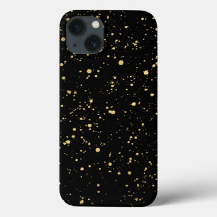 Padrão Dourado moderno de pintura em preto