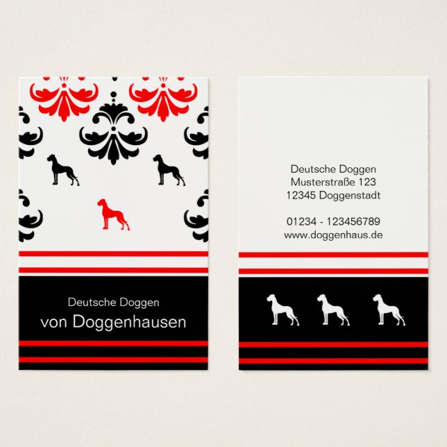 Padrão e silhueta caprichosos de Great Dane floral (Frente & Verso)