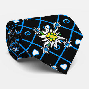 Padrão Edelweiss e Edelweiss na gravata preta