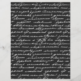 Padrão Elegante de manuscrito preto branco clássic