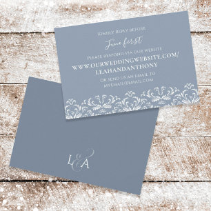 Padrão Elegante RSVP de Casamento Azul