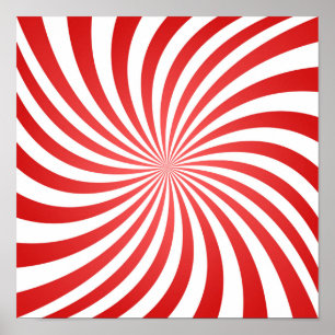 Padrão Espiral Vermelho e Branco - Impressão Dig