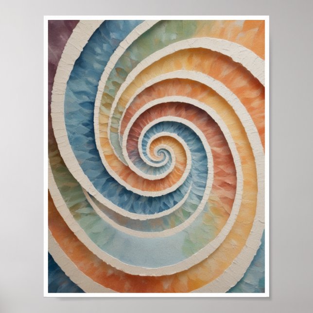 Padrão espiralado mesmering Wall Art Decor Poster (Frente)