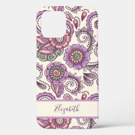 Padrão Exclusivo de Paisley Floral Roxo