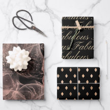 Padrão Fabuloso de Rosa de Abstrato preto Dourado