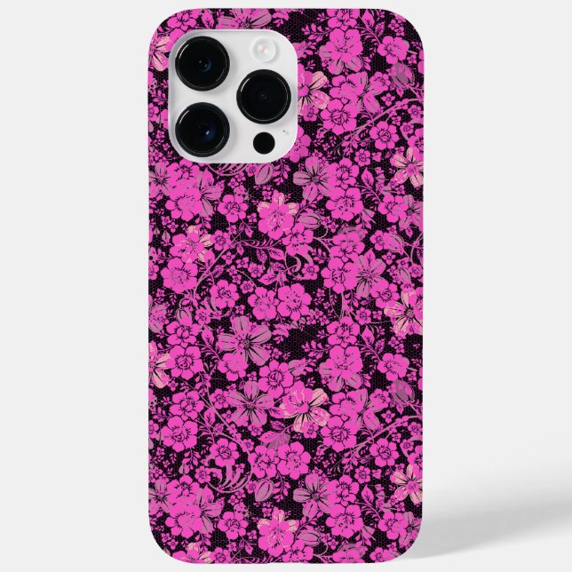 Padrão floral 15.Preto cor-de-rosa BG (Verso)