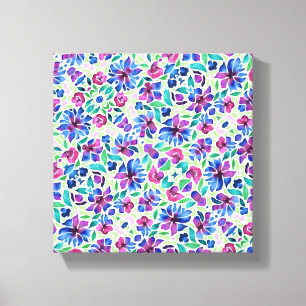 Padrão Floral Abstrato - Impressão em Tela Esticad