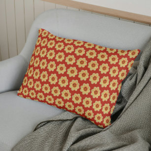 Padrão Floral Amarelo Dahlia em Vermelho